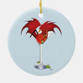 Martini Fantasy Rode Draak Keramisch Ornament (Achterkant)