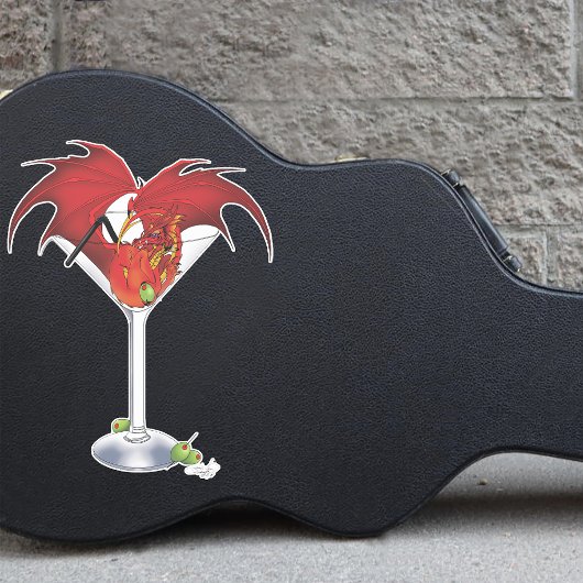 Martini Fantasy Rode Draak Sticker