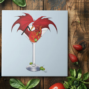 Martini Fantasy Rode Draak Tegeltje