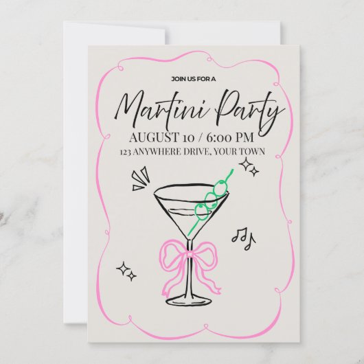Martini Feest Uitnodiging (Voorkant)