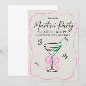 Martini Feest Uitnodiging (Voorkant / Achterkant)