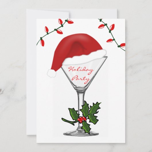 Martini Festive Modern Kerstfeestdag Kaart (Voorkant)