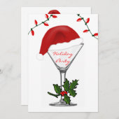 Martini Festive Modern Kerstfeestdag Kaart (Voorkant / Achterkant)