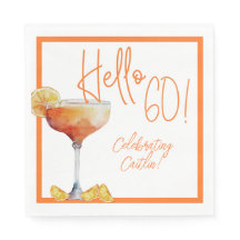 Martini Glas 60e Verjaardag Papier Servet