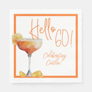 Martini Glas 60e Verjaardag Papier Servet