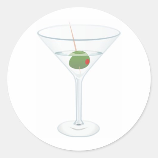 Martini glas afbeelding ronde sticker (Voorkant)