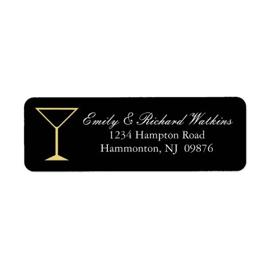 Martini Glas Cocktail Label (Voorkant)