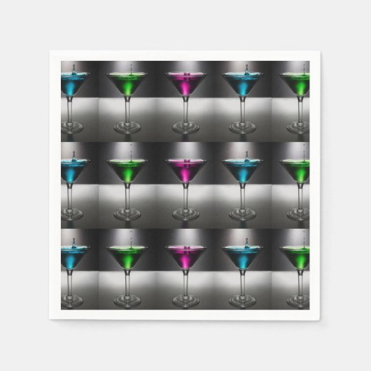 Martini glas cocktail party servetten (Voorkant)