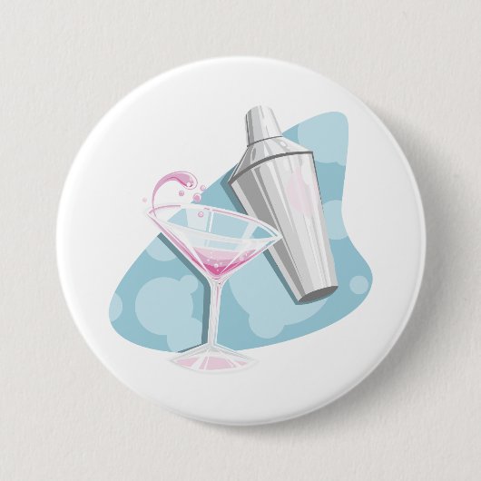 Martini glas en Shaker Ronde Button 7,6 Cm (Voorkant)