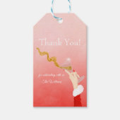 Martini Glas Spilling Kerstmis Glitter Party Cadeaulabel (Voorkant)