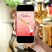 Martini Glas Spilling Kerstmis Glitter Party Kaart