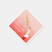 Martini Glas Spilling Kerstmis Glitter Party Servet (Hoek)