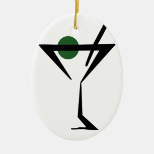 Martini Glass Keramisch Ornament