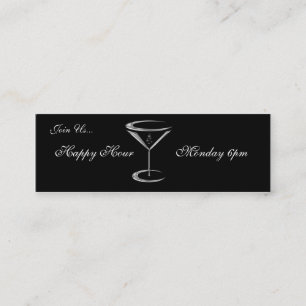 Martini Glass Metallic Happy Hour Visitekaartjes