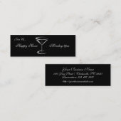 Martini Glass Metallic Happy Hour Visitekaartjes (Voorkant / Achterkant)