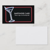 Martini Glass Neon Logo Visitekaartje (Voorkant / Achterkant)