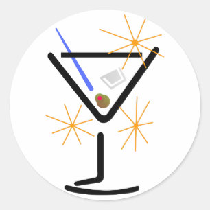 Martini Glass Ronde Sticker