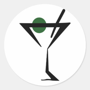 Martini Glass Ronde Sticker