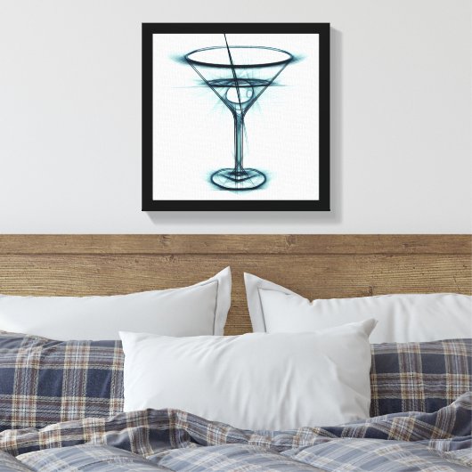 Martini Glass Sketch Canvas Afdruk (Insitu (Slaapkamer))