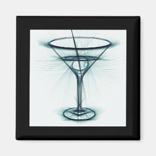 Martini Glass Sketch Magneet