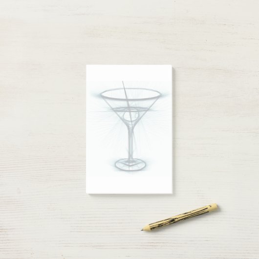 Martini Glass Sketch Post-it® Notes (Op bureau)