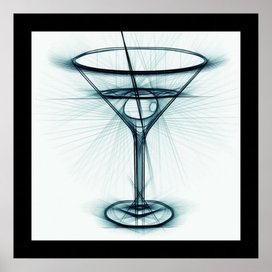 Martini Glass Sketch Poster (Voorkant)