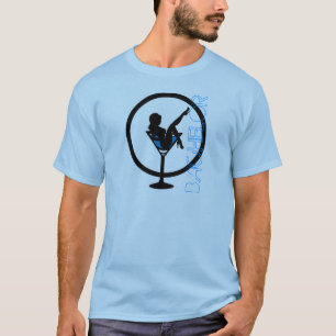 Martini glass t-shirt silhouette blue bachelor