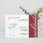 Martini Glasses Cocktail Party Invitation (rouge) (Debout devant)