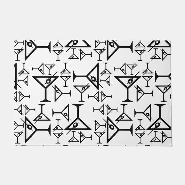 Martini Glasses CUSTOM ACHTERGROUND COLOR Deurmat (Voorkant)