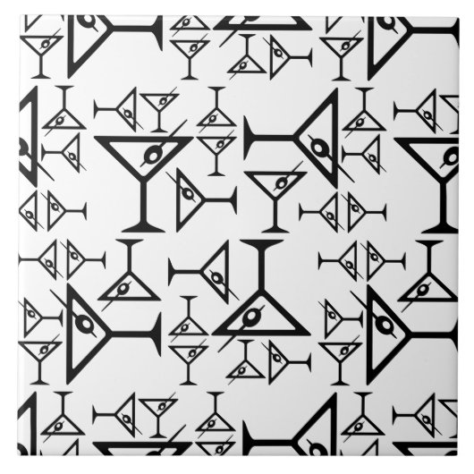 Martini Glasses CUSTOM ACHTERGROUND COLOR Tegeltje (Voorkant)