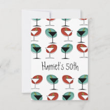 Martini glazen ontwerpverjaardag of partijuitnodig