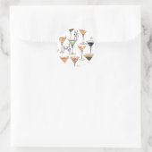 Martini glazen patroon | Hipster | Midden eeuw Ronde Sticker (Tas)