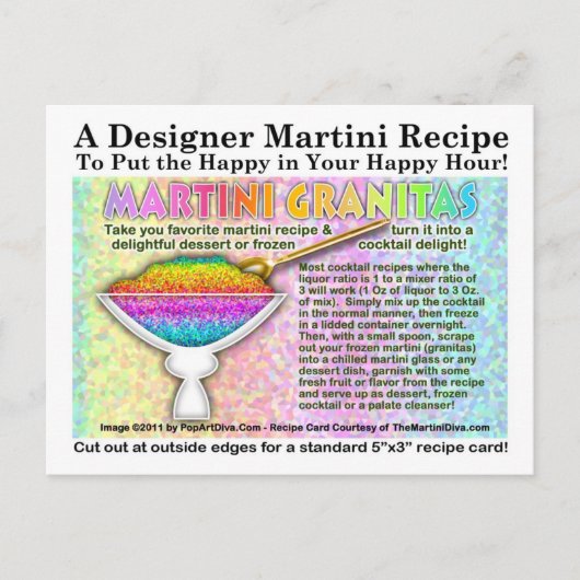 Martini Granitias Recepten Briefkaart (Voorkant)