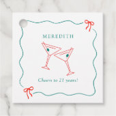 Martini juicht voor 21 jaar verjaardagsfeest bedankjes labels (Voorkant)