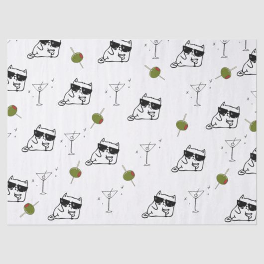 martini-kattenweefselpapier tissuepapier (Voorkant)