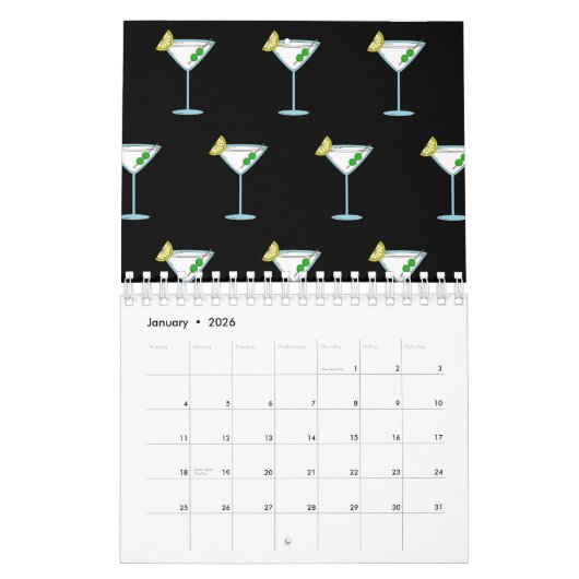 Martini Lovers Cocktail Glass Bartender Alcohol Kalender (Jan 2026)