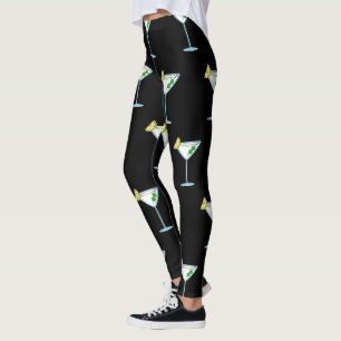 Martini Lovers Cocktail Glass Bartender Alcohol Leggings