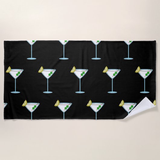 Martini Lovers Cocktail Glass Bartender Alcohol Strandlaken (Voorkant)