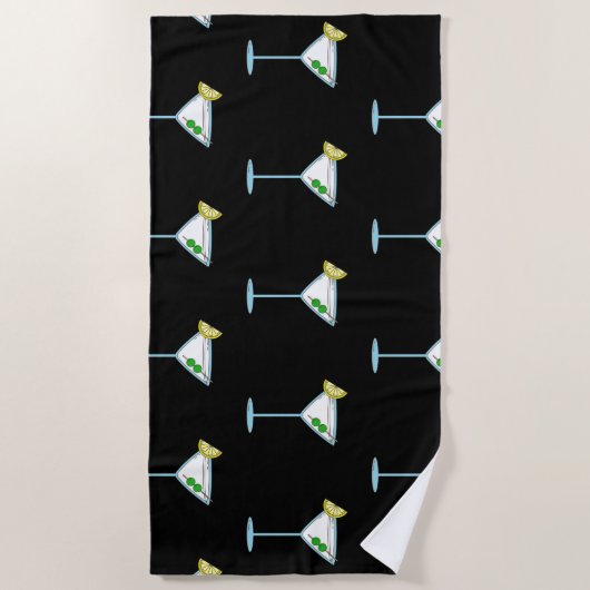 Martini Lovers Cocktail Glass Bartender Alcohol Strandlaken (Voorkant)