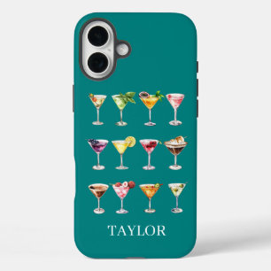 Martini Madness Monogram iPhone 16 Plus Hoesje