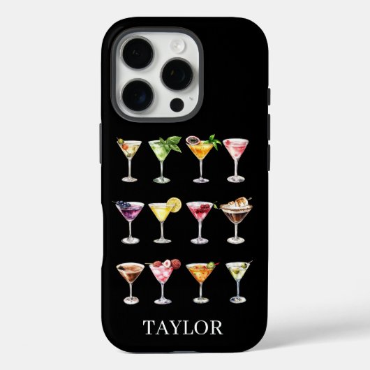 Martini Madness Monogram Case-Mate iPhone Case (Achterkant)