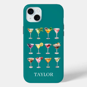 Martini Madness Monogram iPhone 15 Mini Hoesje