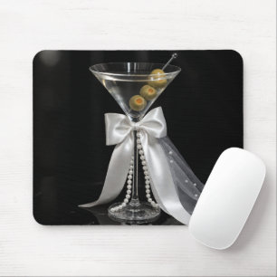 Martini met een bruids sluier en parels muismat