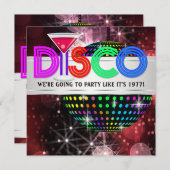 Martini Mirror Ball Disco Party Kaart (Voorkant / Achterkant)