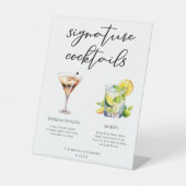 Martini Mojito Signature Cocktails Bruiloft Menu Reclamebord Met Voetstuk (Voorkant)