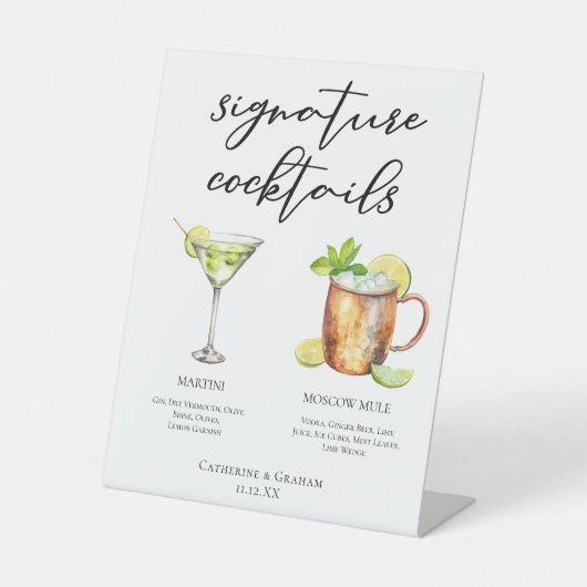 Martini Moscow Mule Signature Cocktails Menu Reclamebord Met Voetstuk (Voorkant)