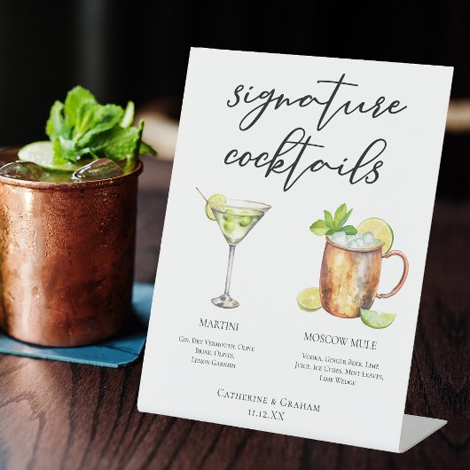 Martini Moscow Mule Signature Cocktails Menu Reclamebord Met Voetstuk