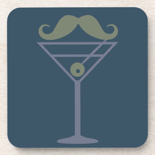 Martini Mustache aangepaste onderzetters (Voorkant)
