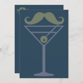 Martini Mustache aangepaste uitnodiging (Voorkant / Achterkant)