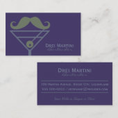 "Martini Mustache" Bartender cartes de visite pers (Devant / Derrière)
